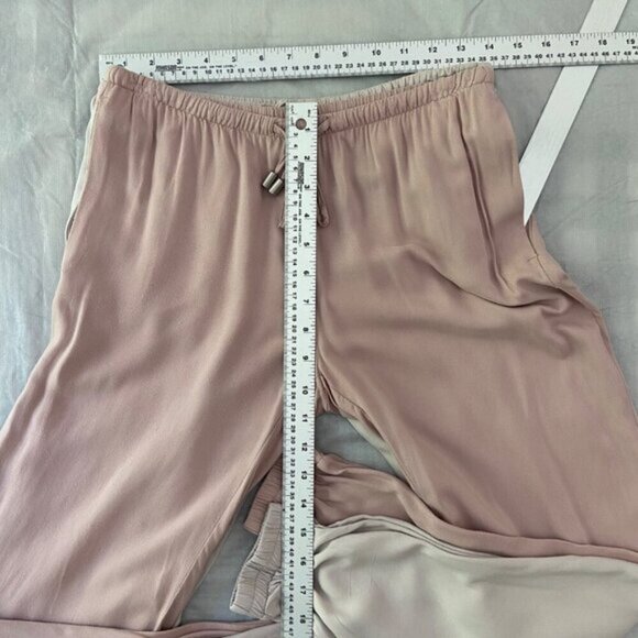 H&M Women's Jogger Pants 2 pairs bundle Lightweight Beige & Pink Size 4 elastic - Picture 5 of 6
